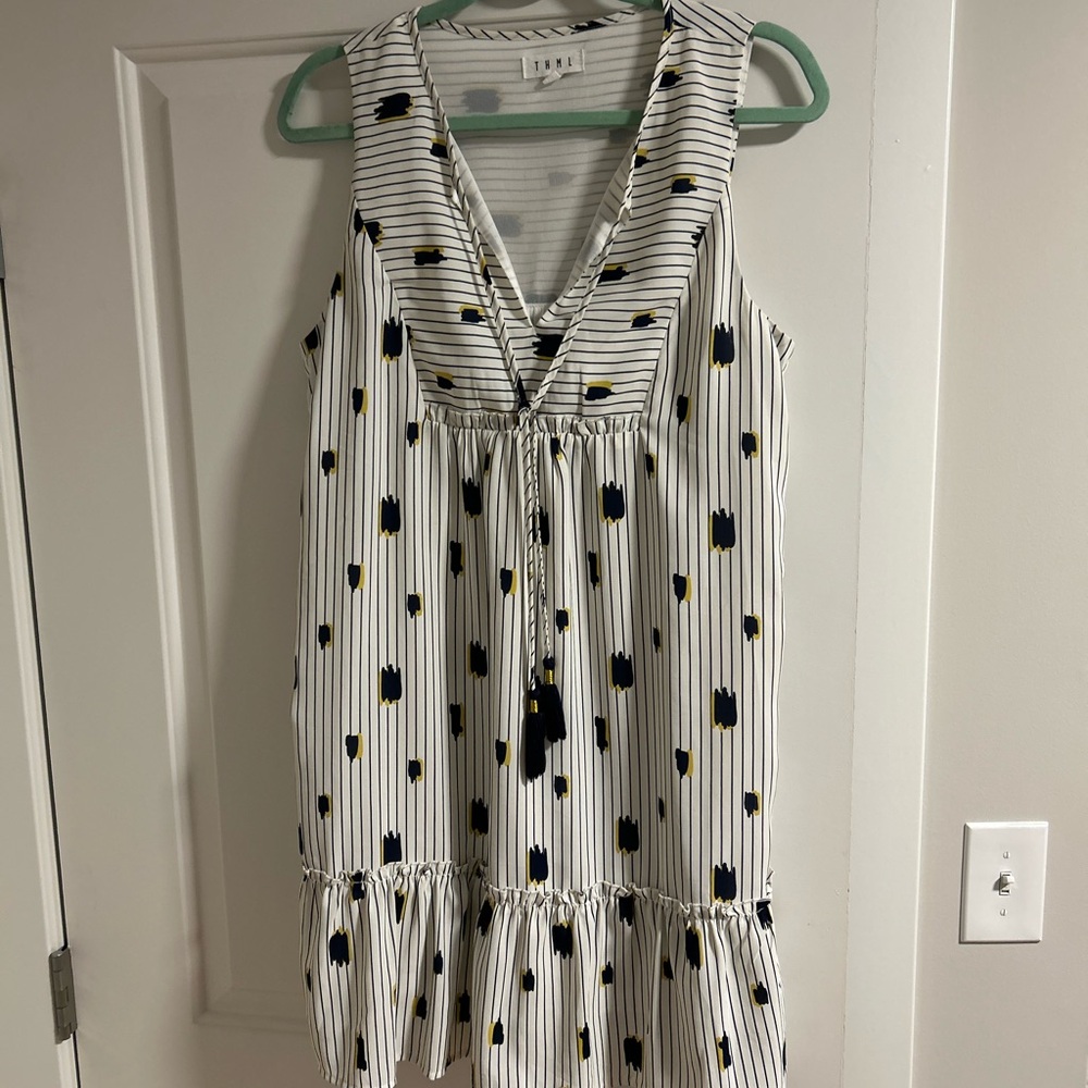 Striped White and Black Kids Dress